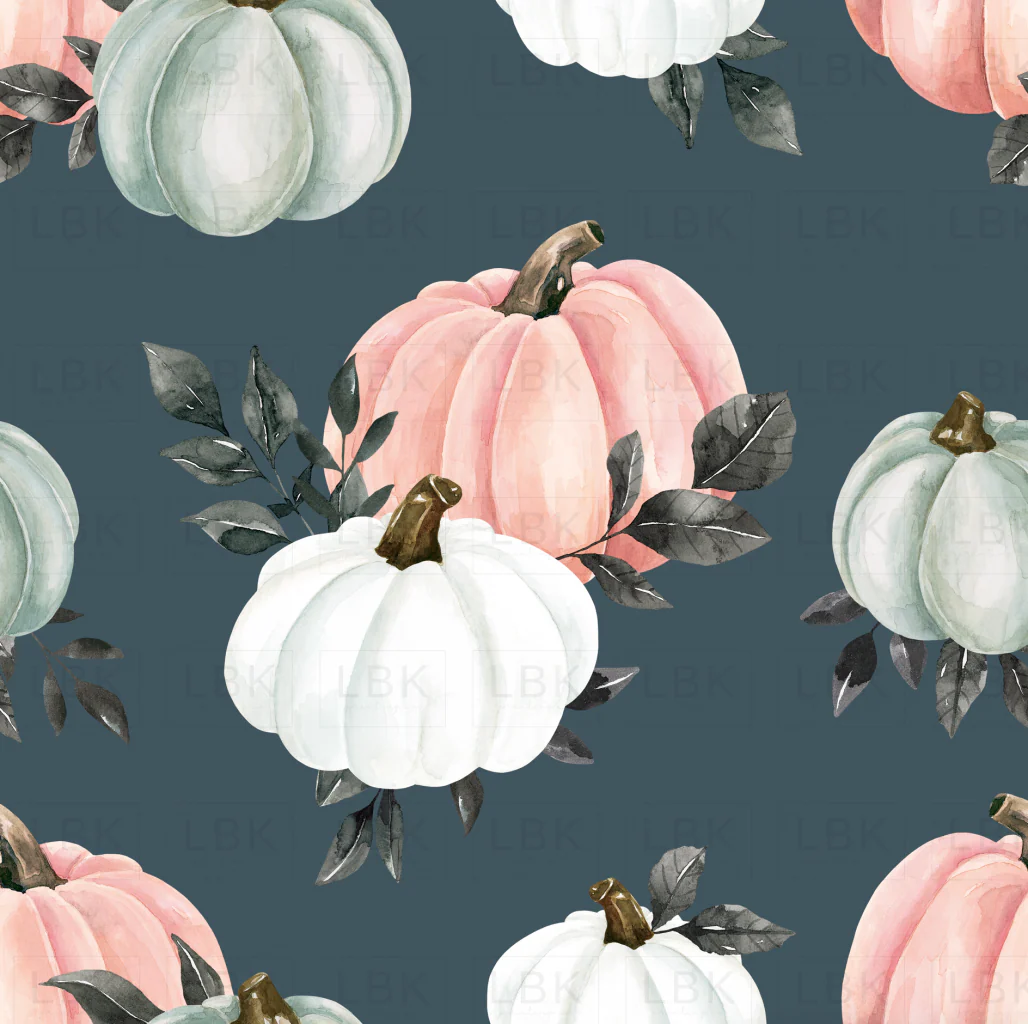 October Moon Pumpkins Night Blue