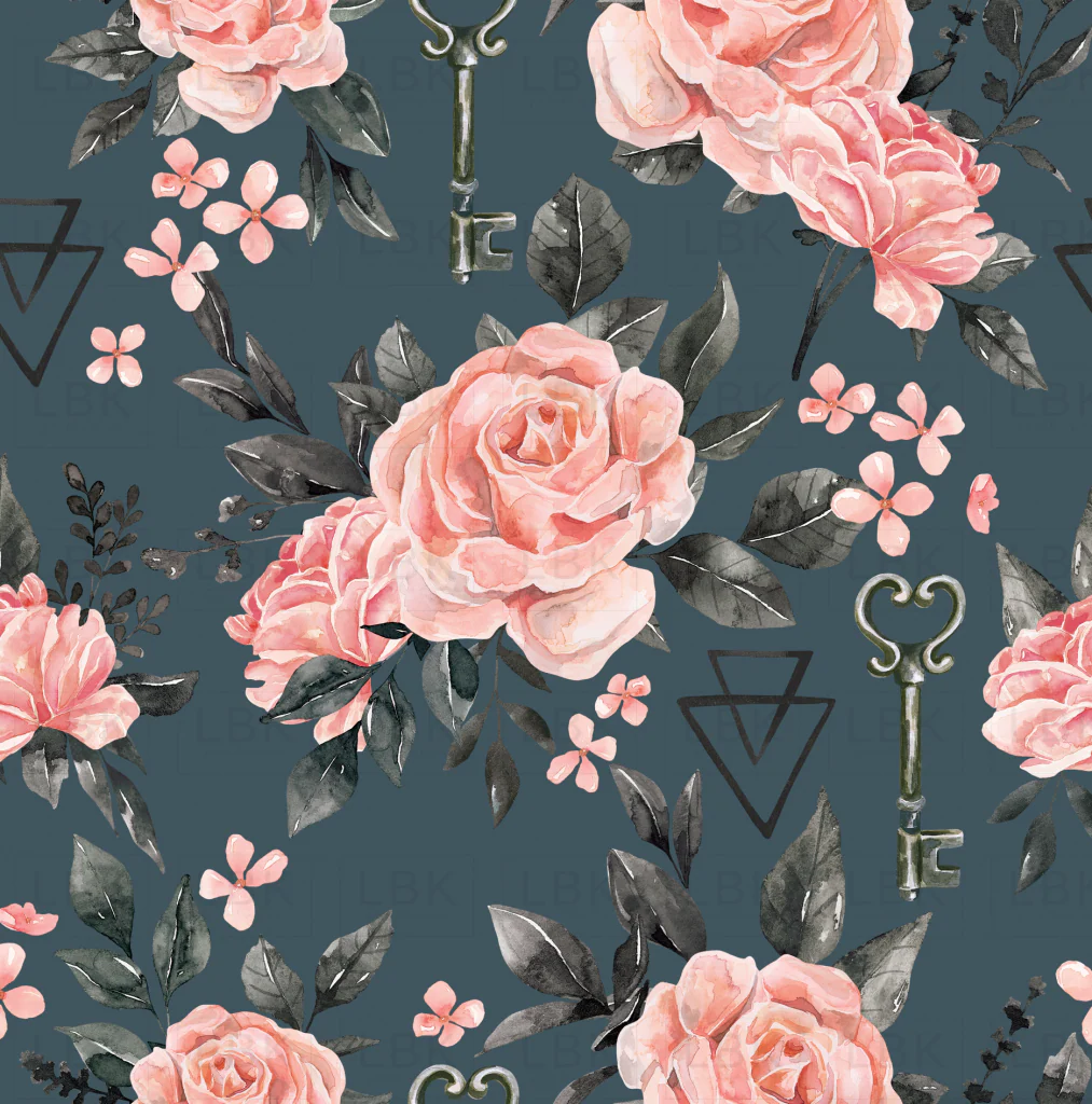 October Moon Pumpkins Roses Night Blue