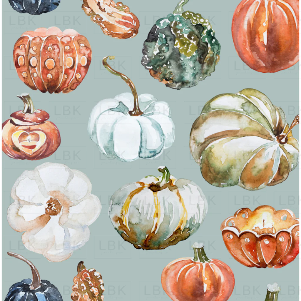 Organic Pumpkins on Tower Gray Blue