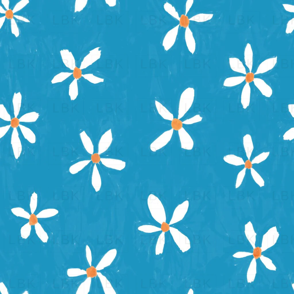 Painterly Daisies-Blue