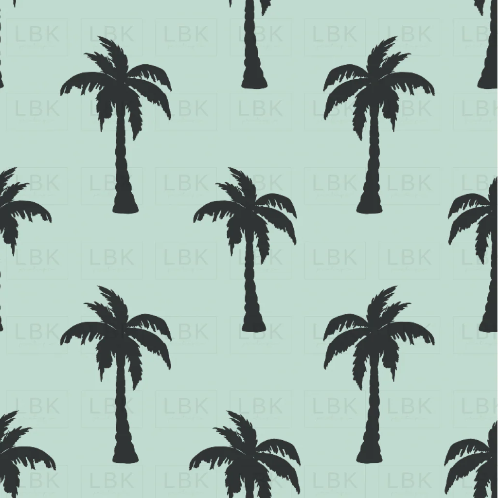 Palm Tree Silhouette Aqua Black