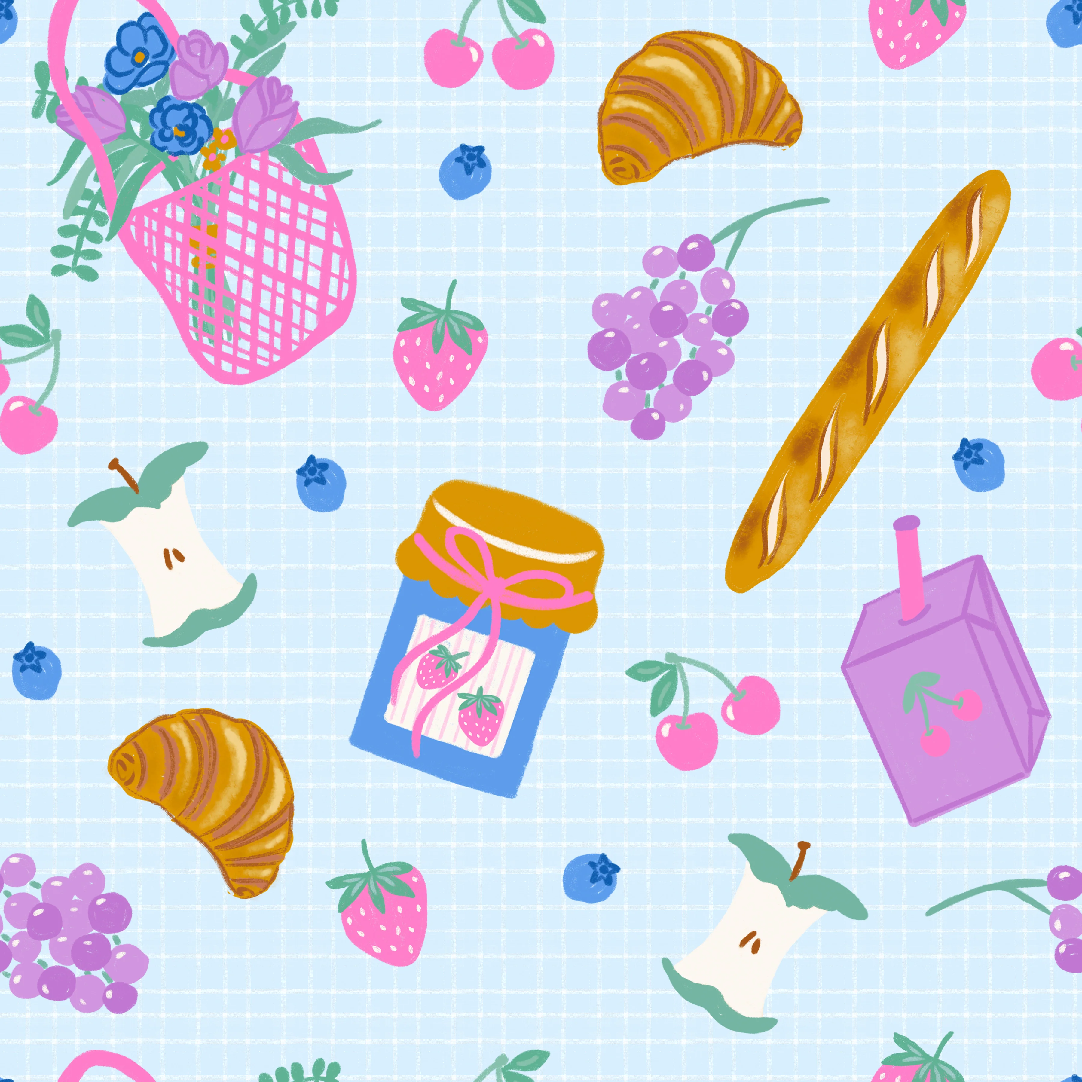 Picnic Light Blue Checker