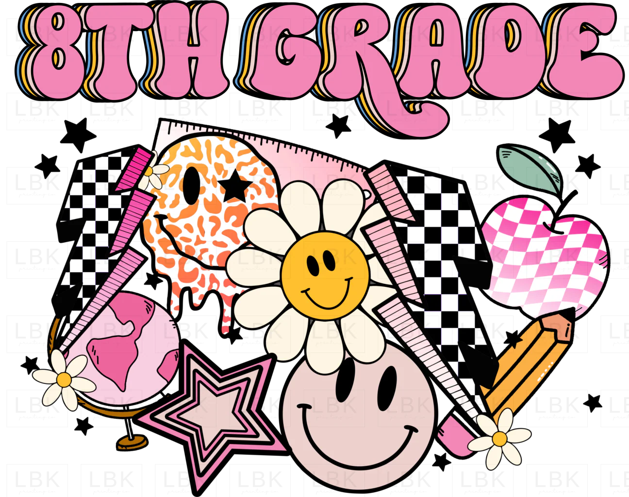Pink Back to school - Eighth Grade- DTF