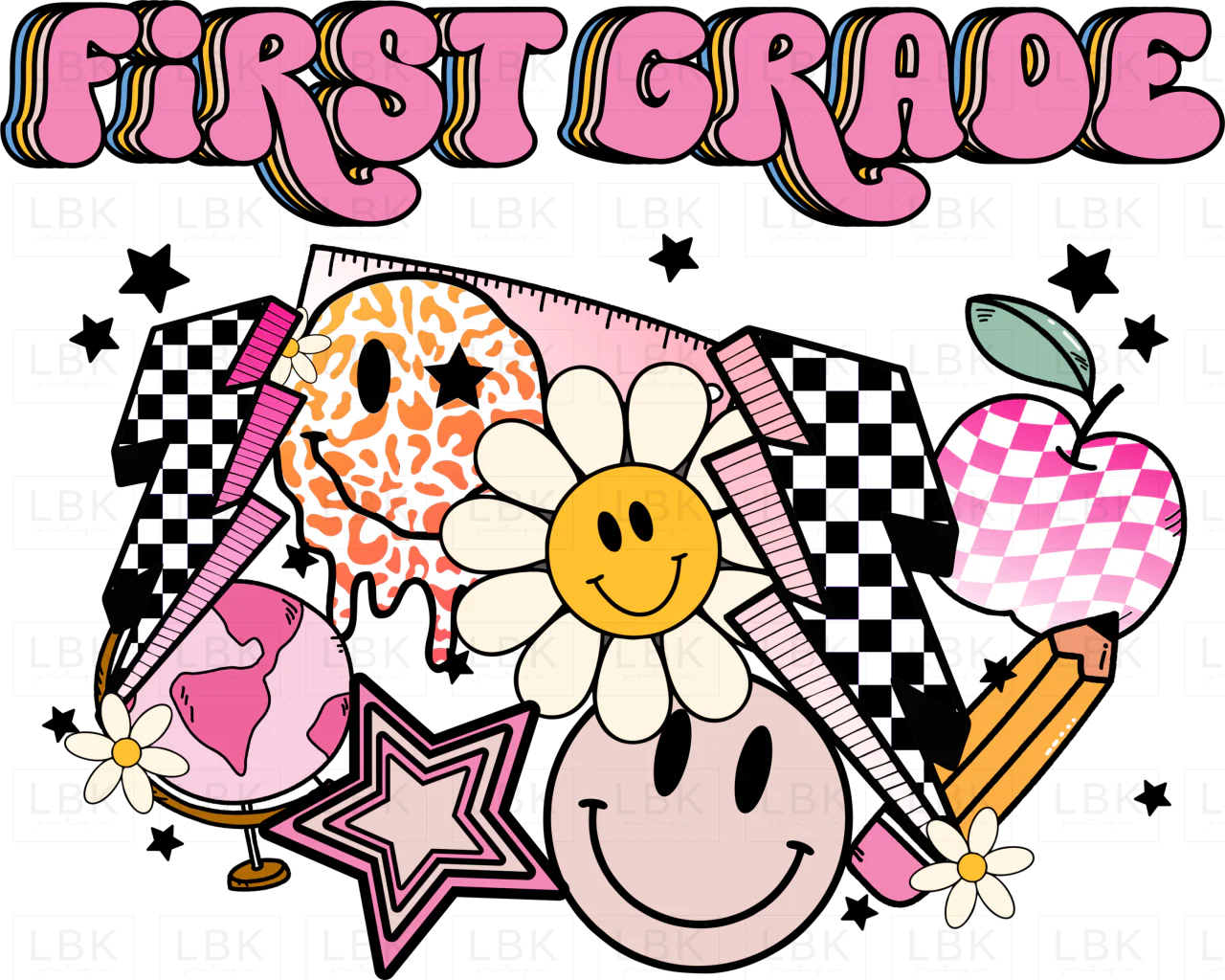 Pink Back to school - First Grade- DTF