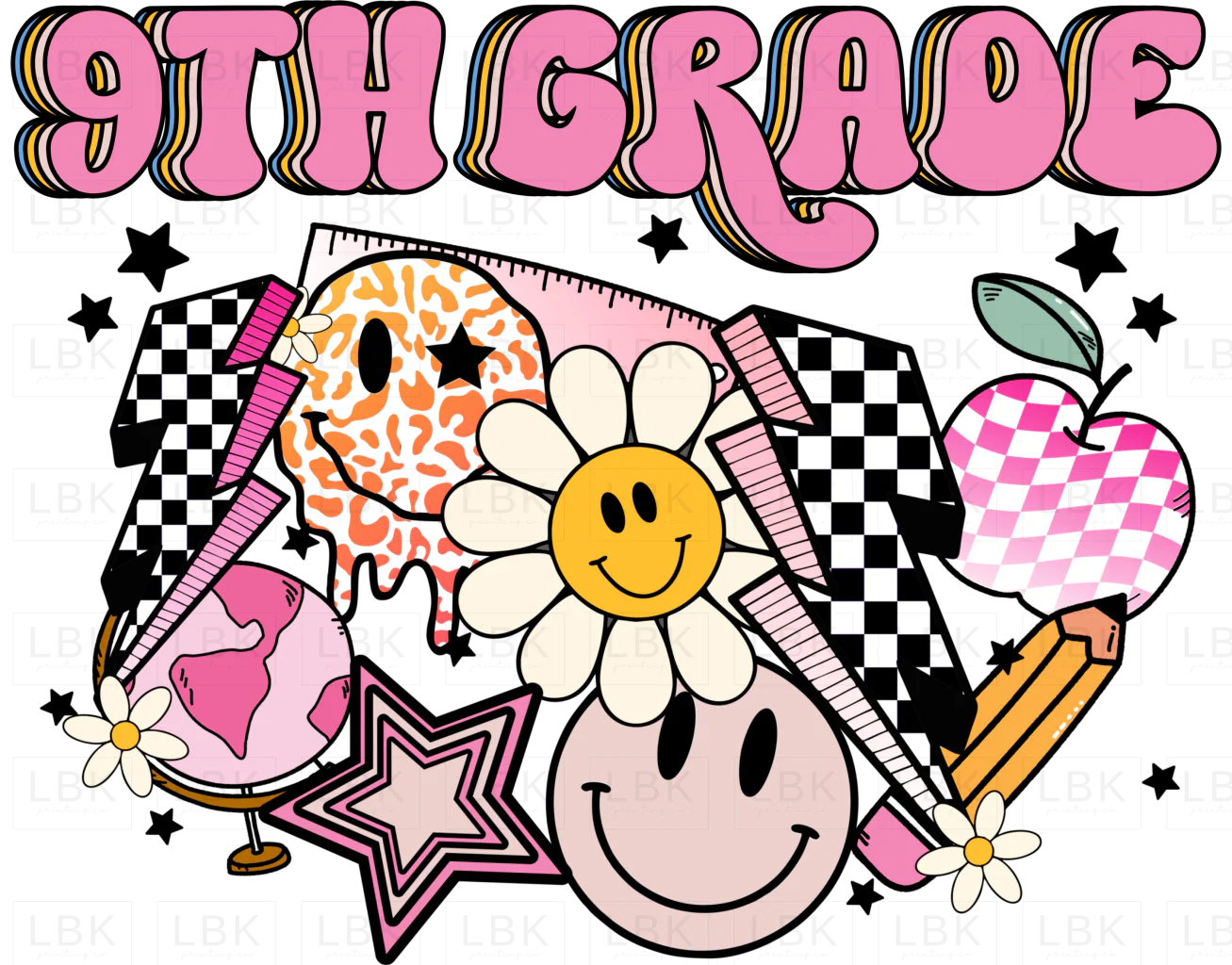 Pink Back to school - Ninth Grade- DTF