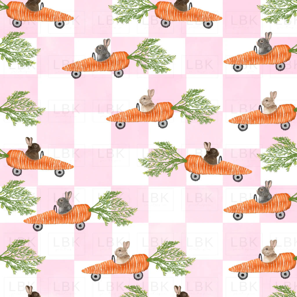 pinkcheckbunnycar