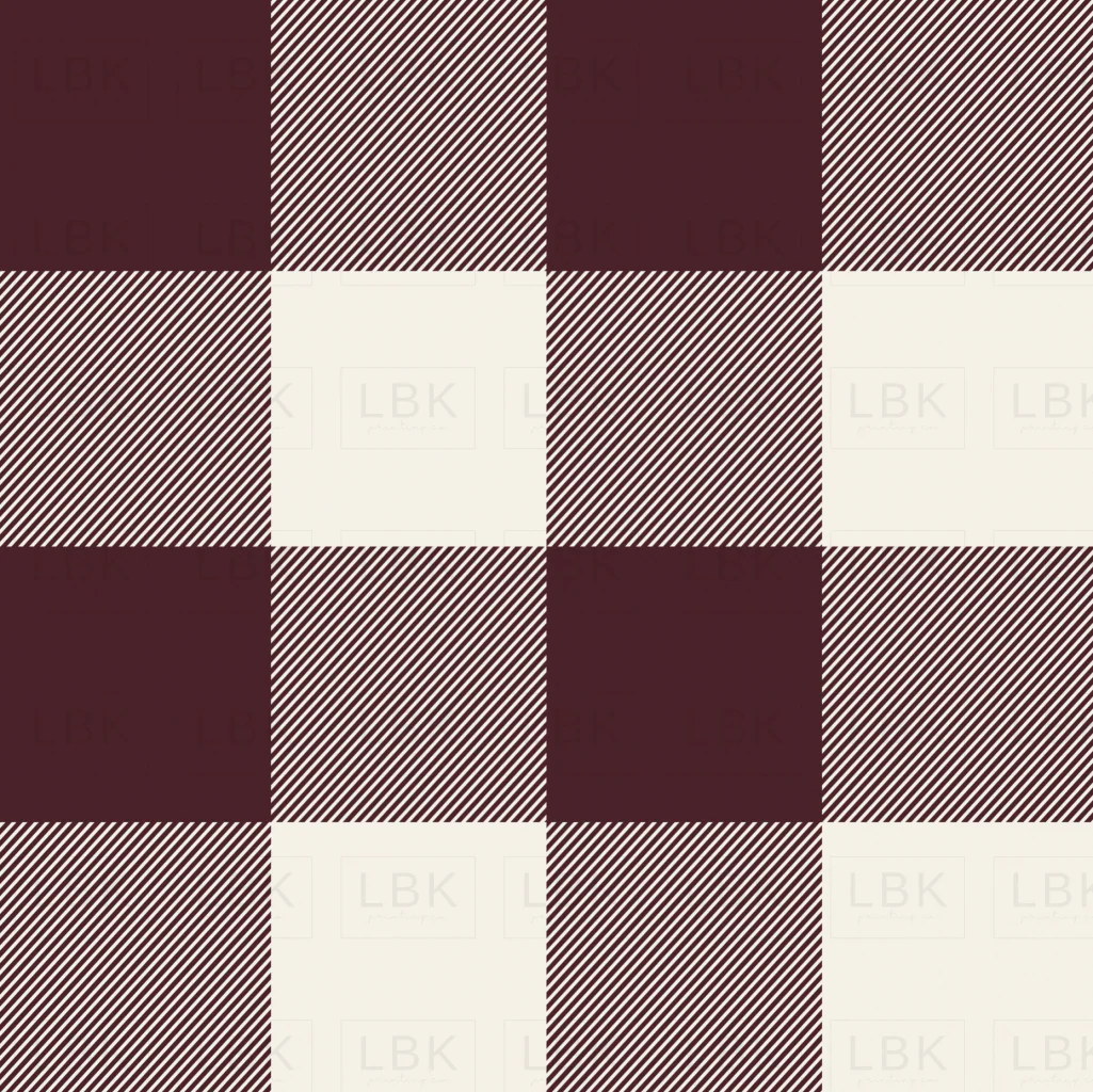Plaid Maroon Cream