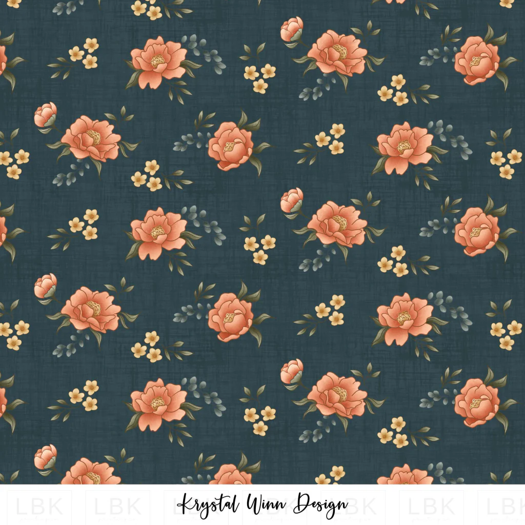 Ponies + Peonies Floral Navy