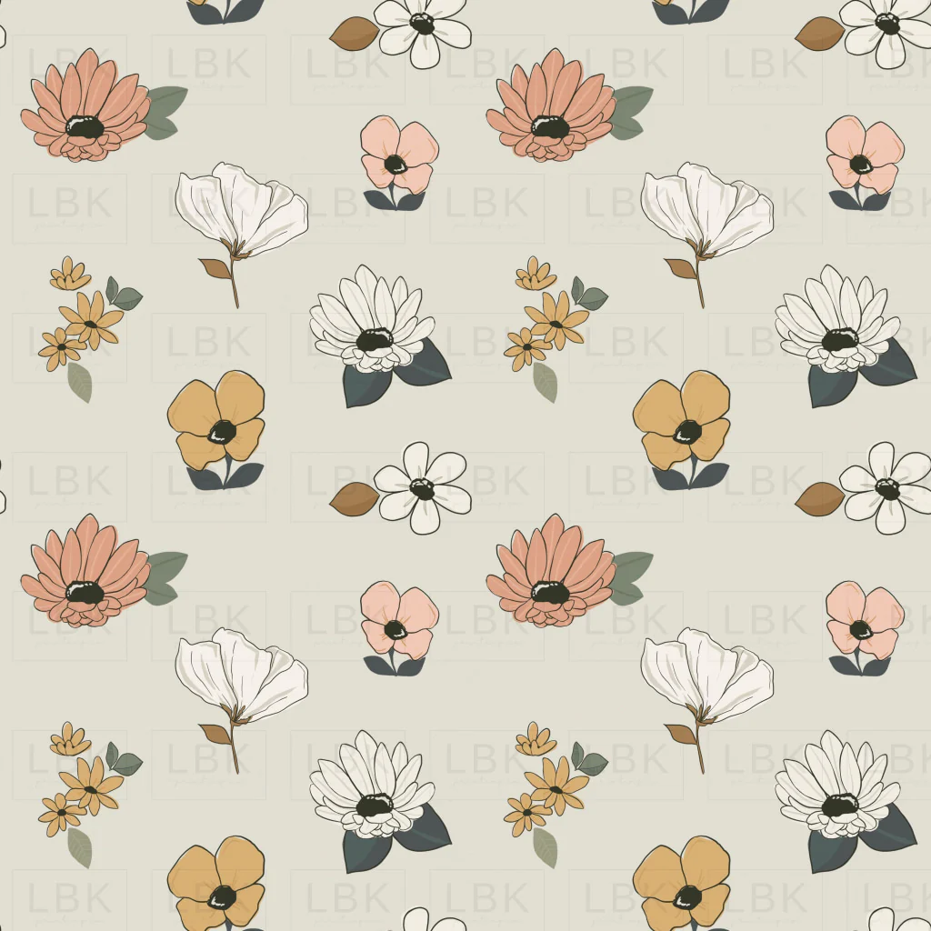 Spring Reverie Flowers on Cream
