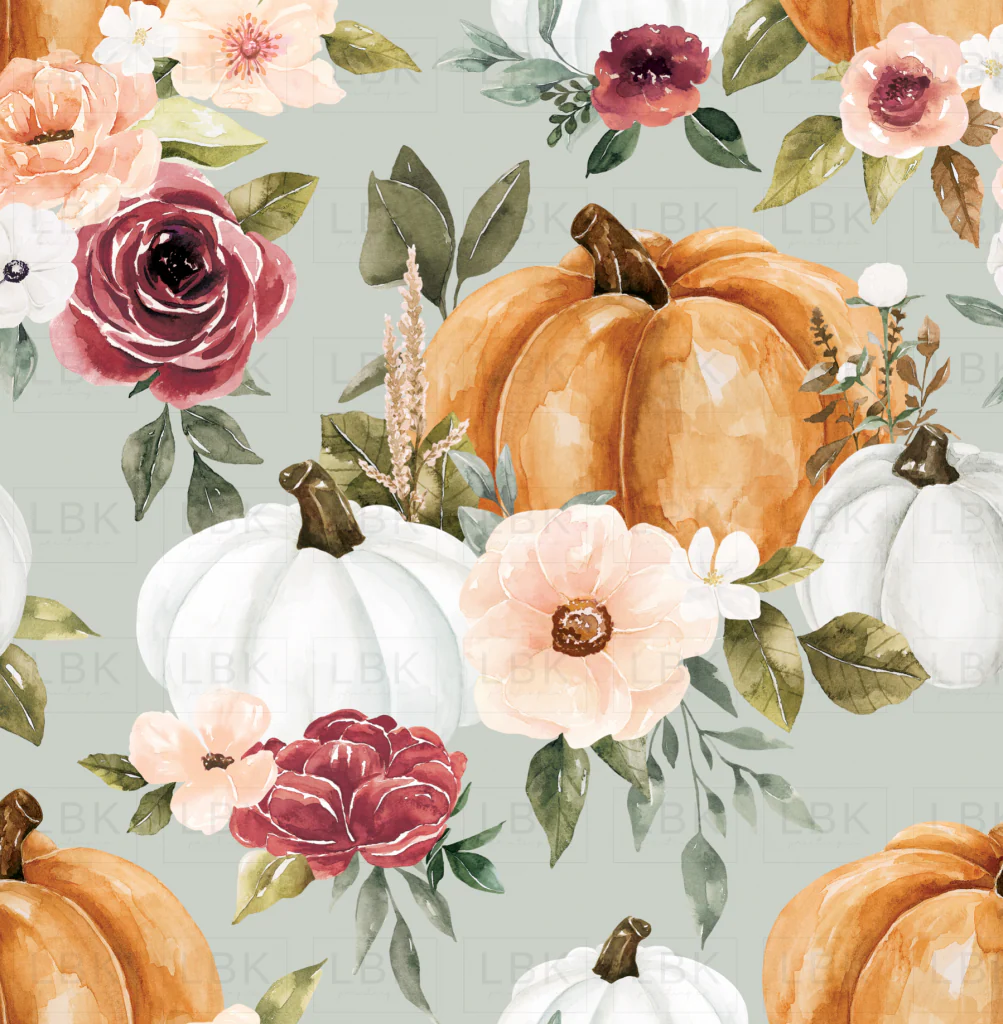 Pumpkin Floral Blue