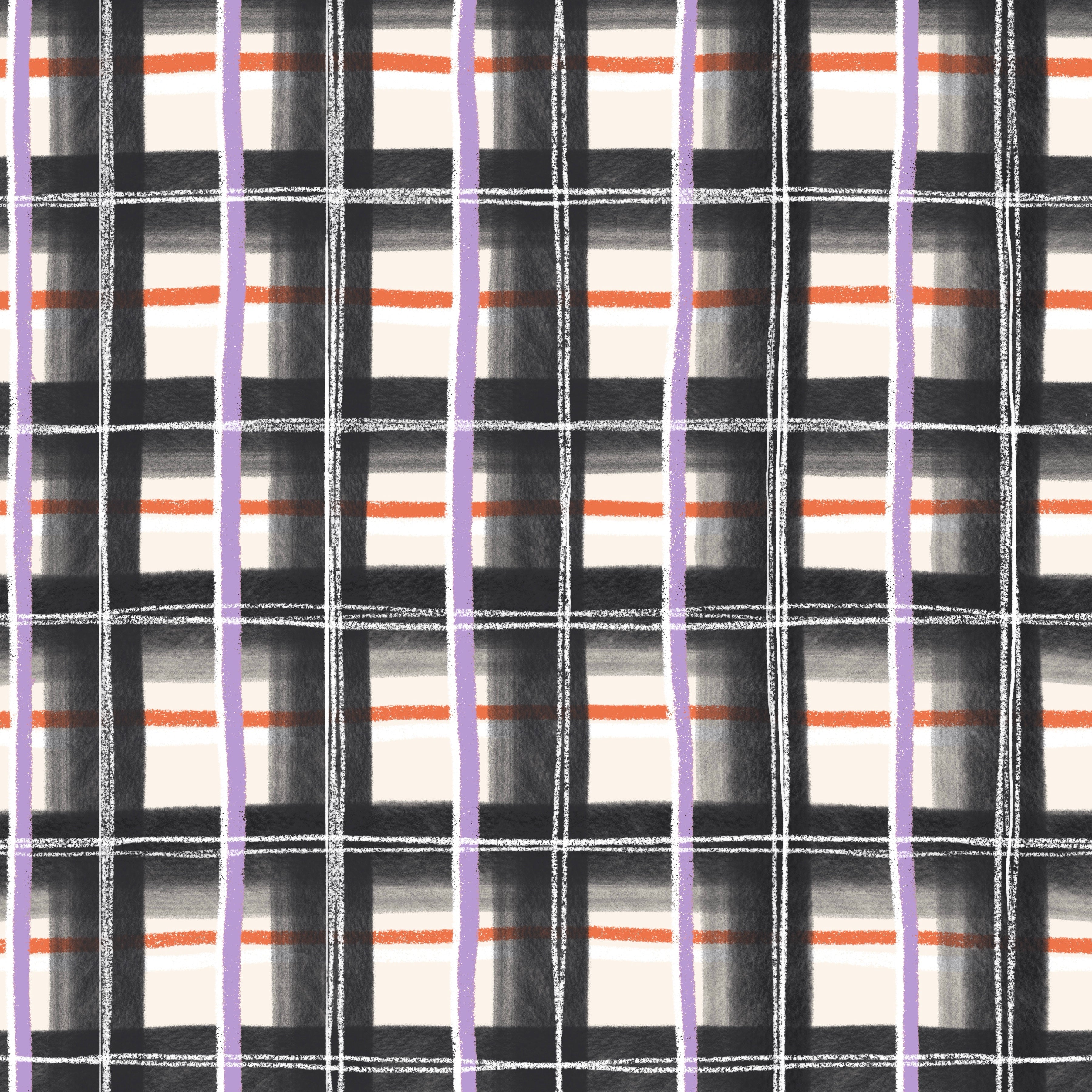 Pumpkin patch plaid ghost white plum white