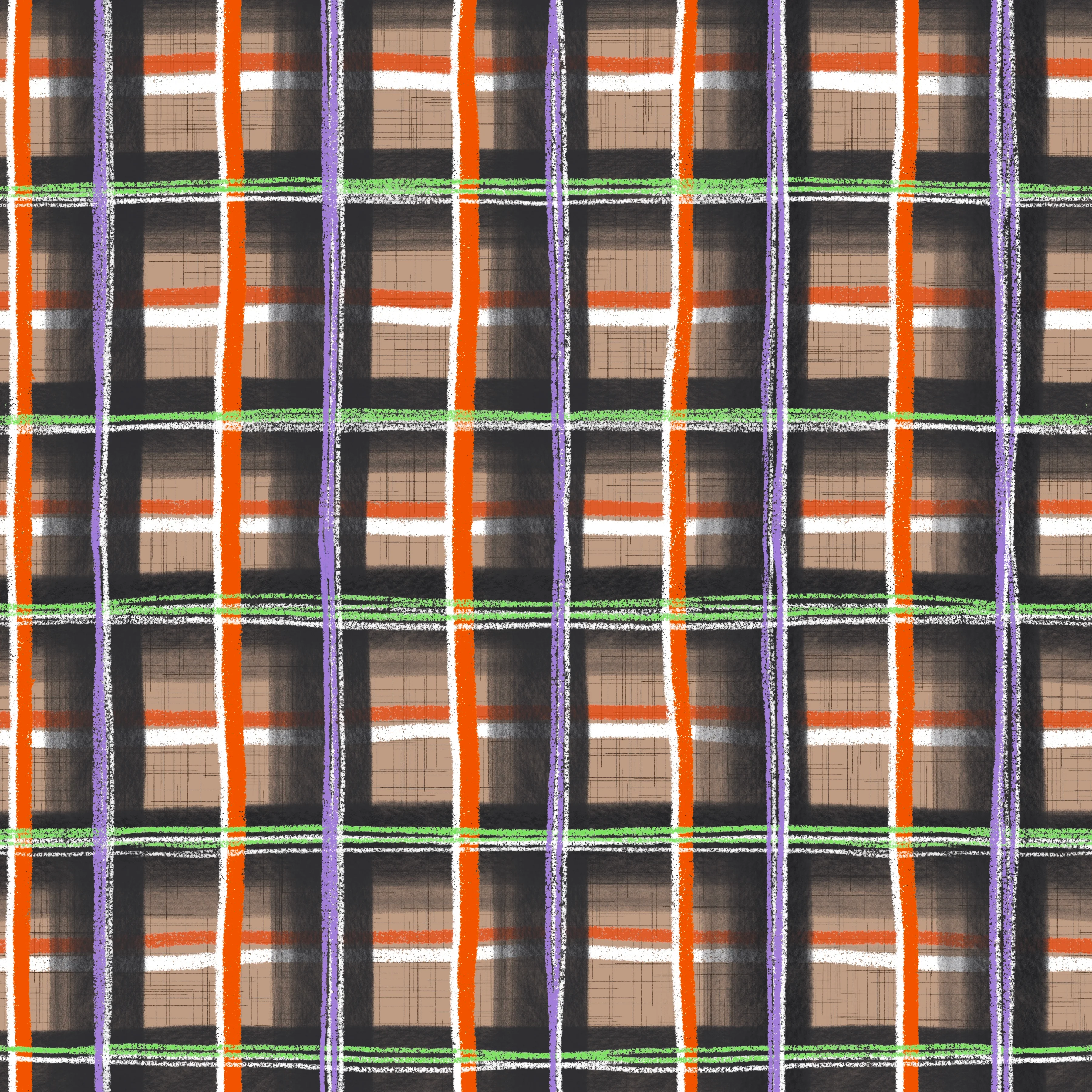 Pumpkin patch plaid harvest paper multi