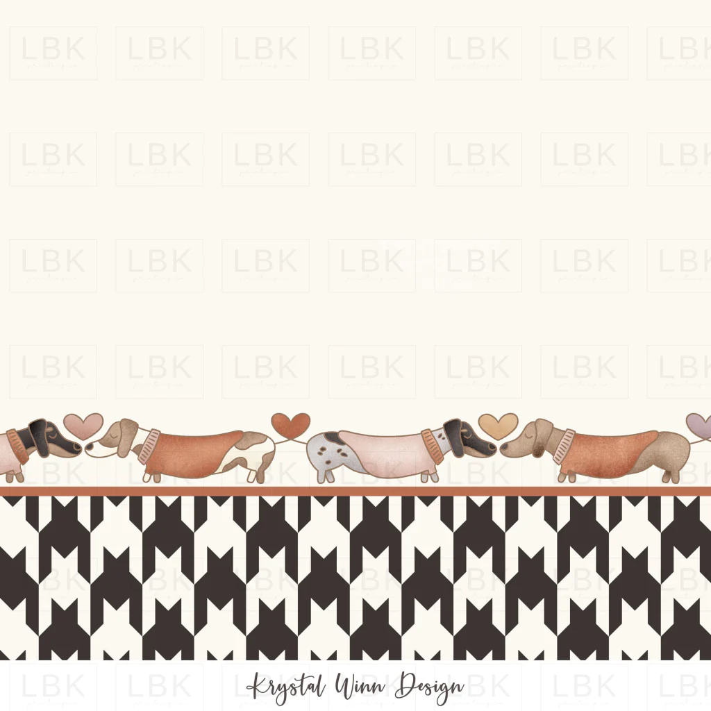 Puppy love border Dachahund