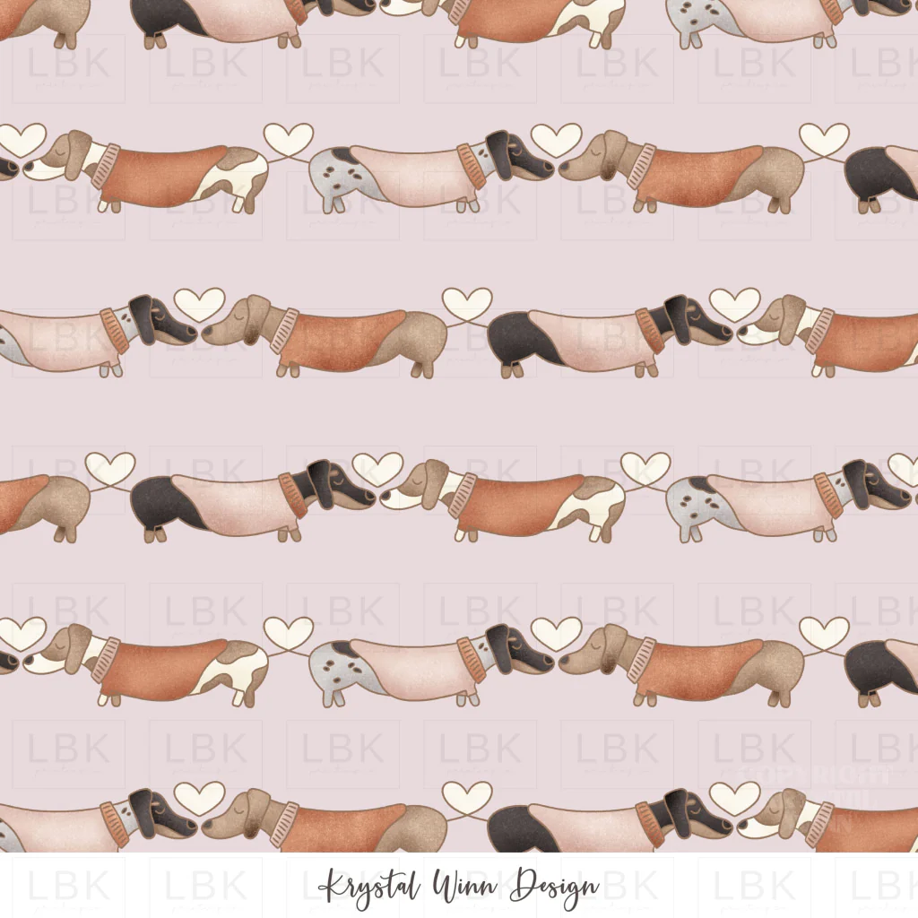 Puppy love Dachshunds Lavender