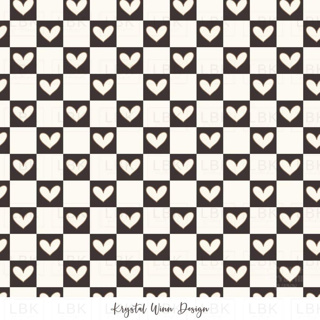 Puppy Love heart check black