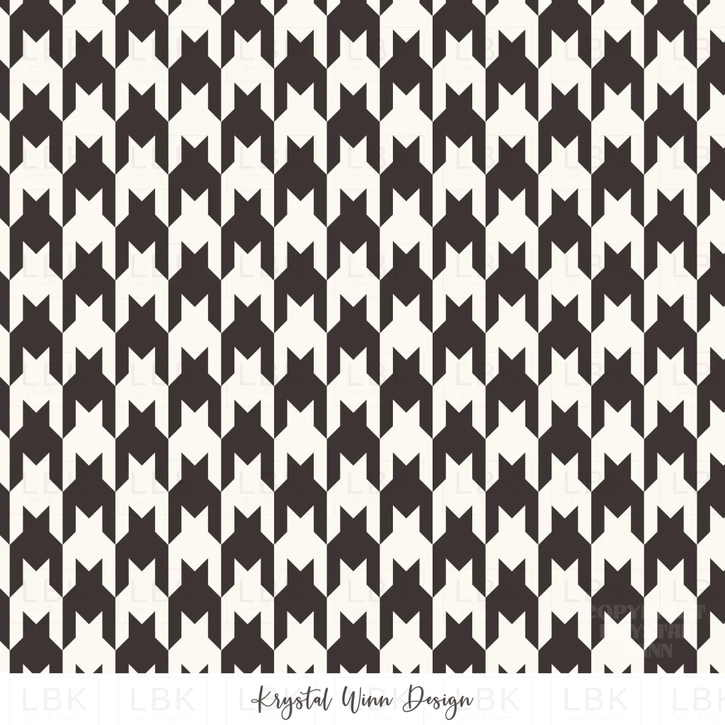 Puppy love Vertical houndstooth Black