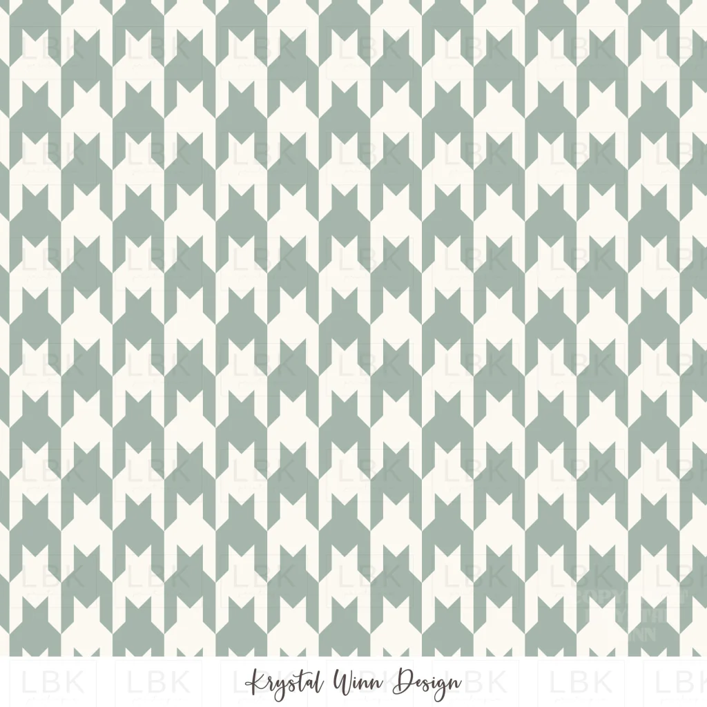 Puppy love Vertical houndstooth Mint
