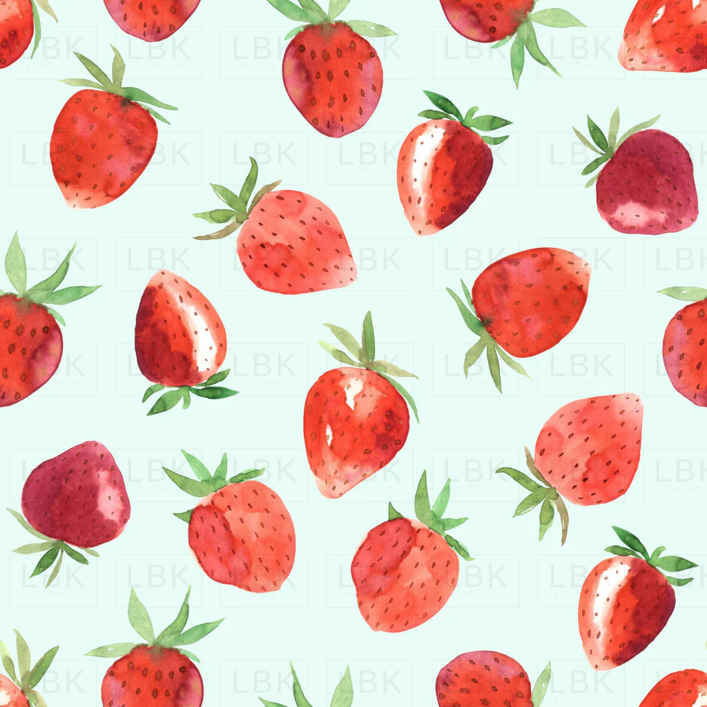 Red Strawberries on Icy Blue