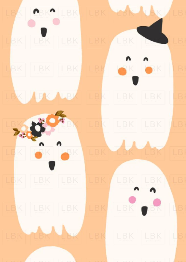 Retro Ghoul Ghost in peach