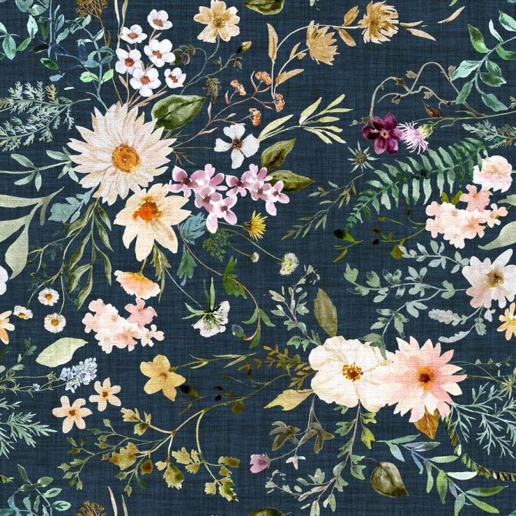 Rustic Wildflowers on Navy