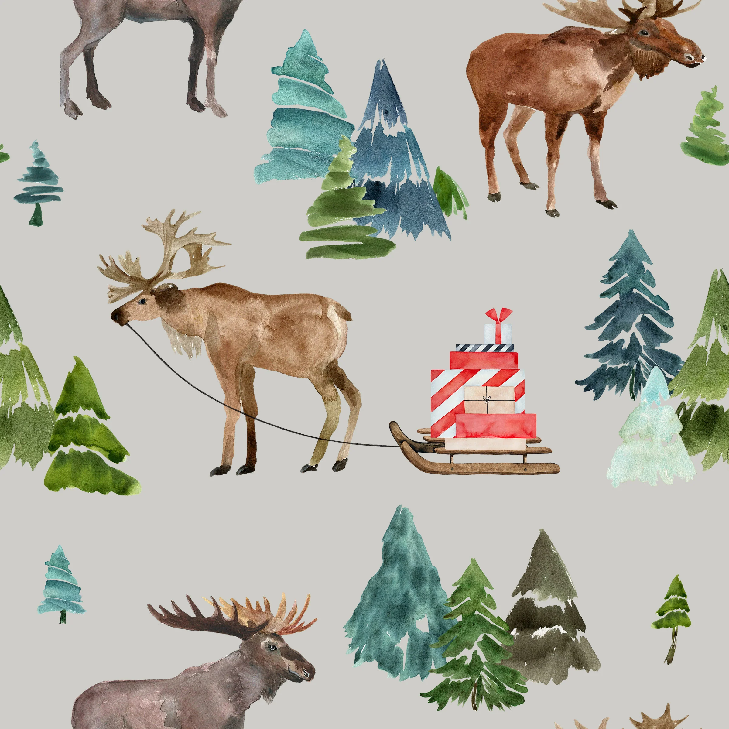 Santa's Helper on Mist Gray