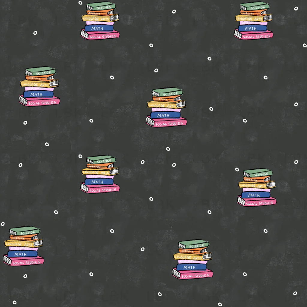 Schoolbooks blackboard