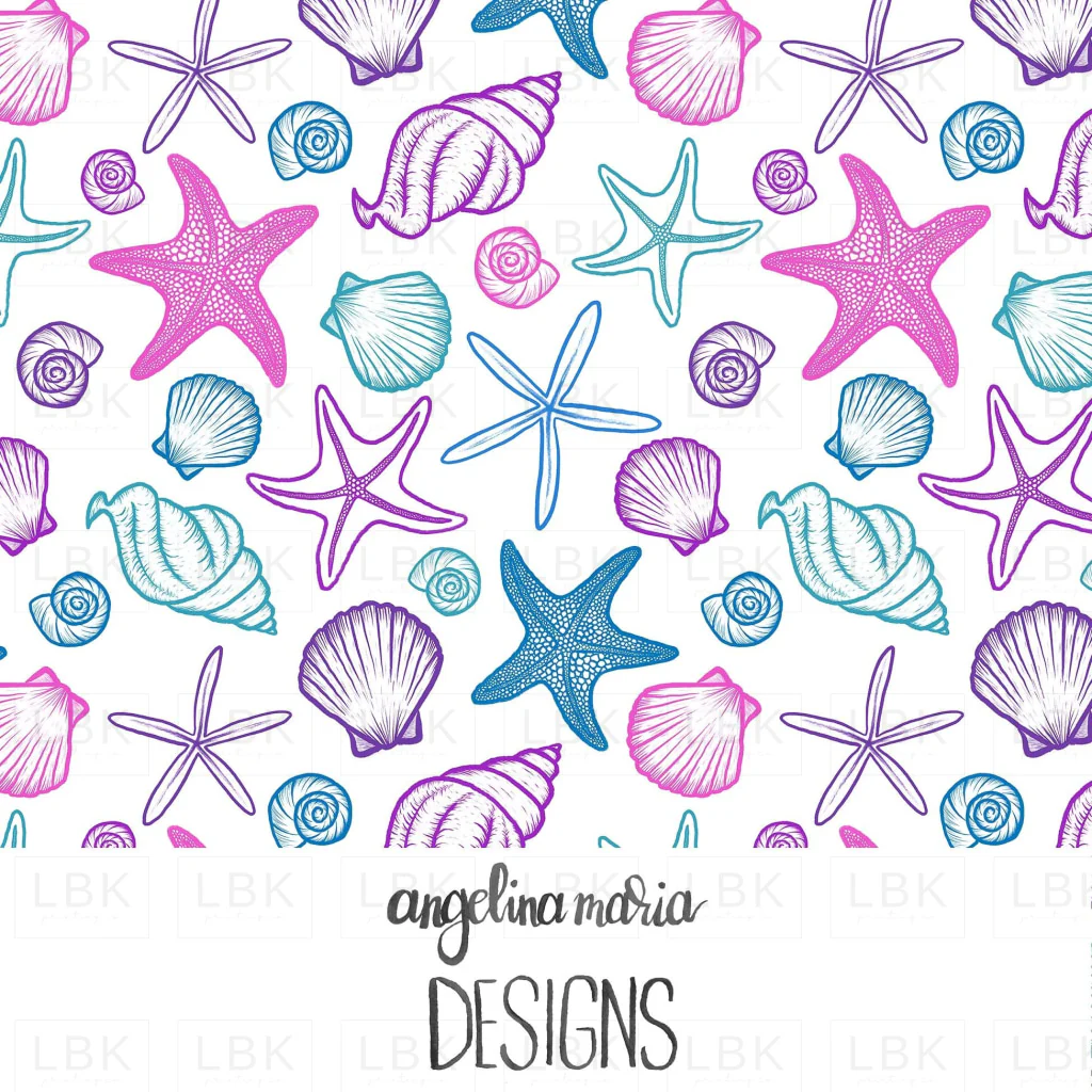 seashells and starfish multicolor