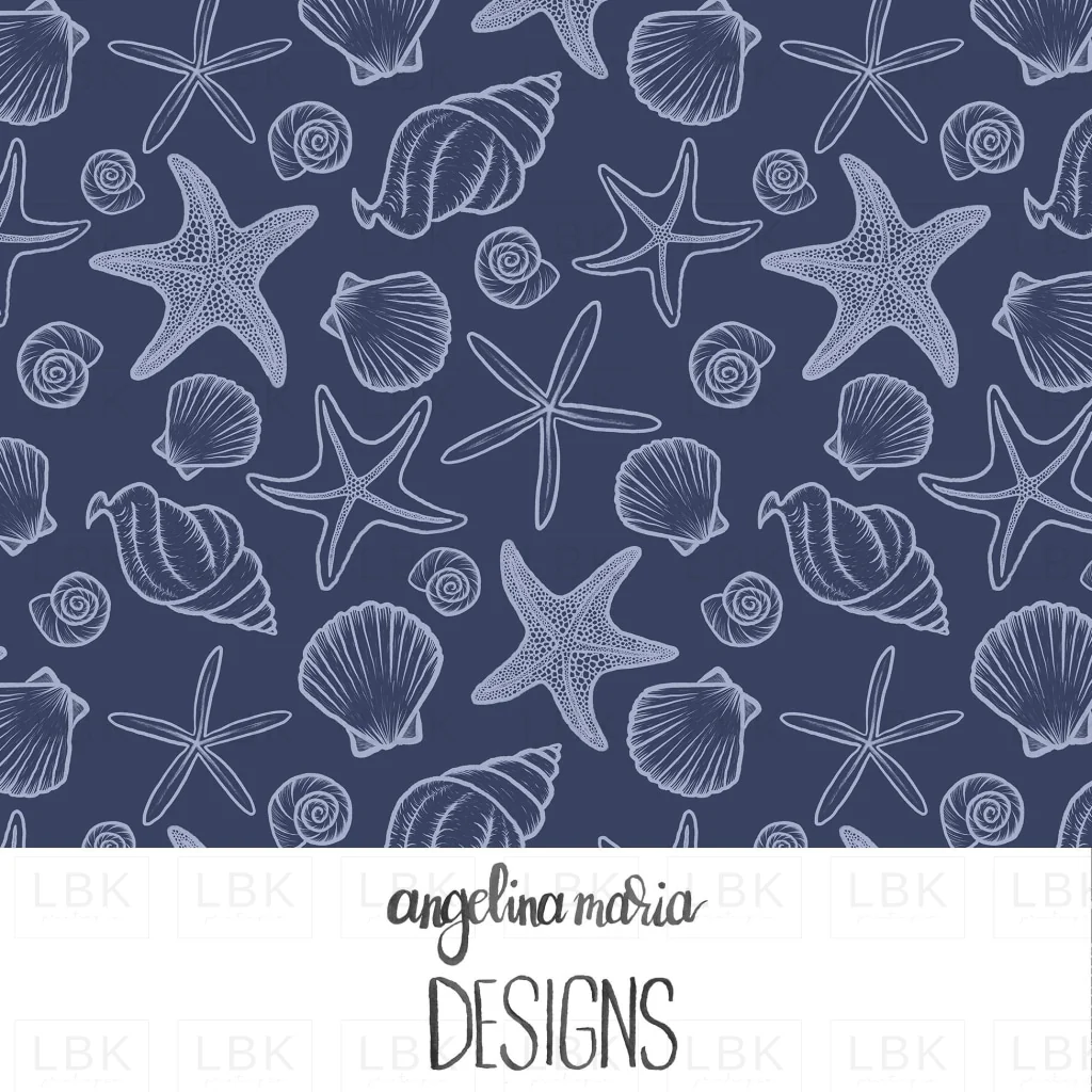 seashells and starfish navy