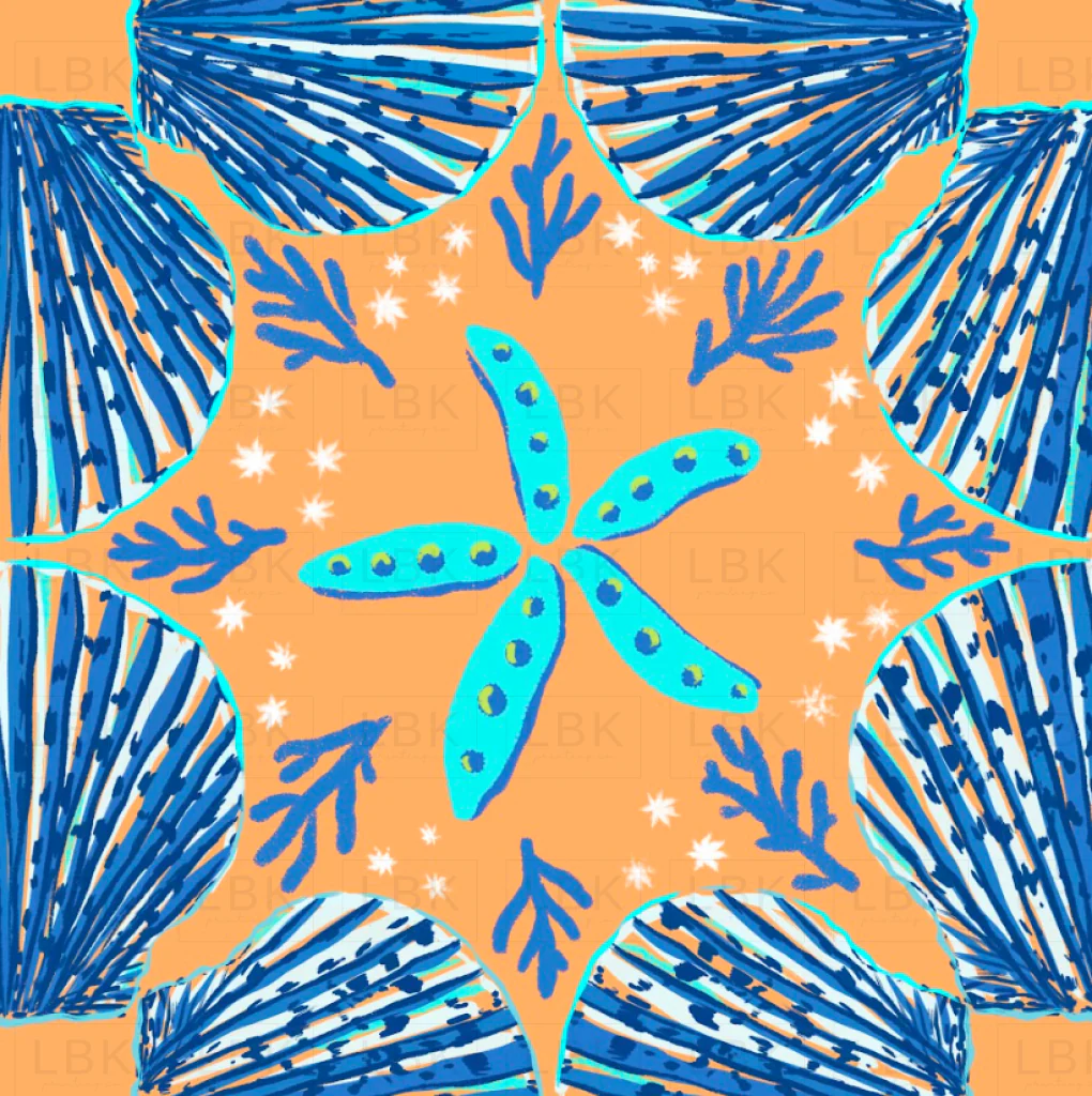 Shells in rhythm orange blue