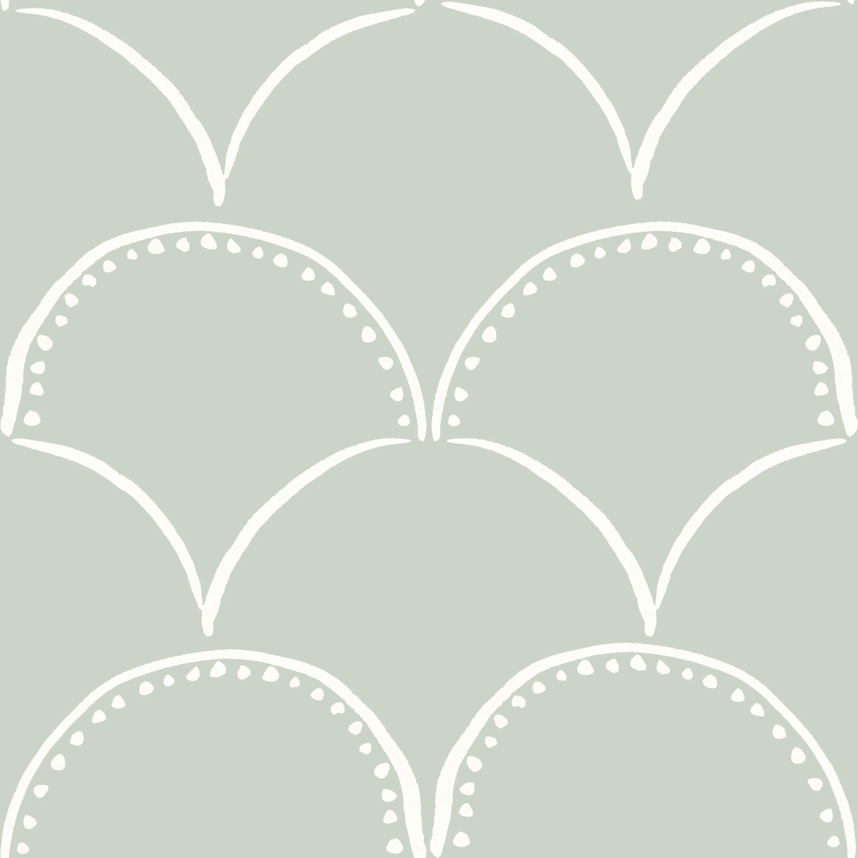 Simple Scallop- cream on dusty teal
