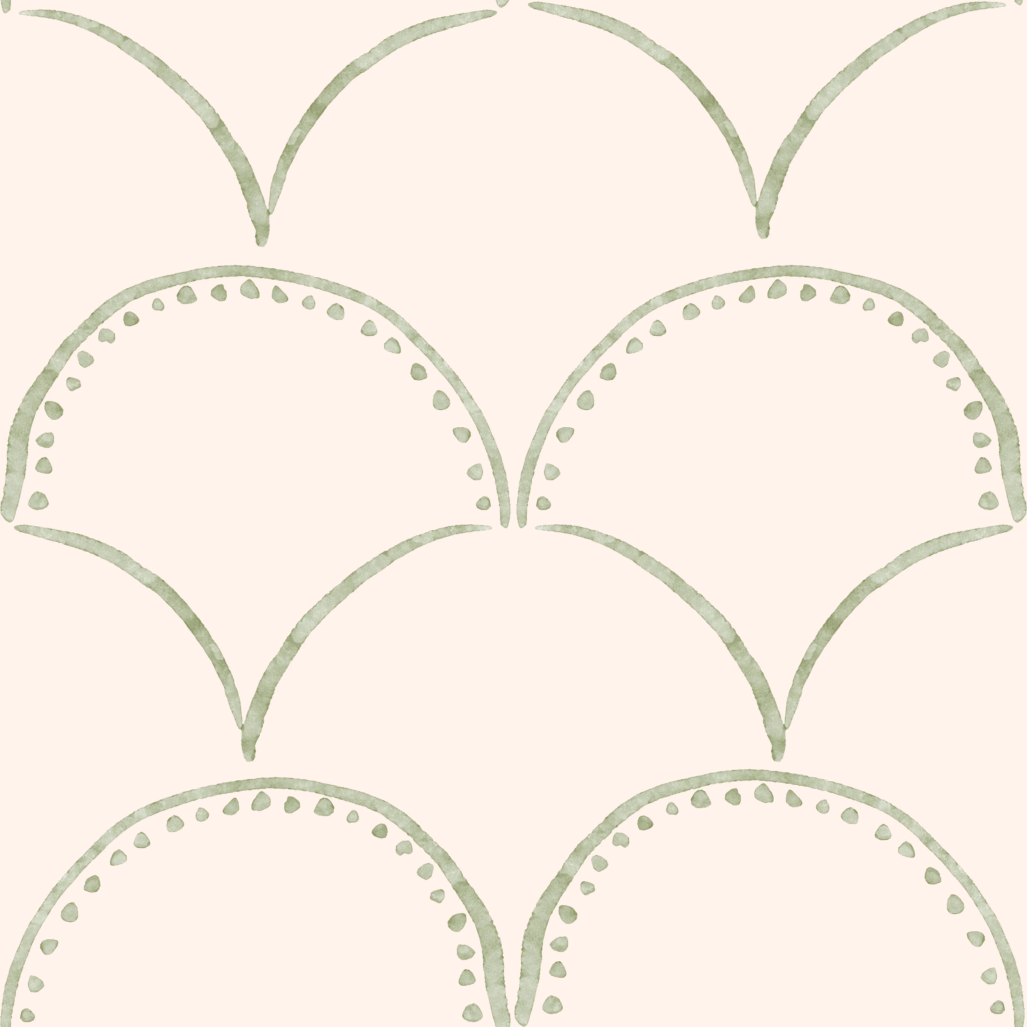 Simple Scallop-green on blush