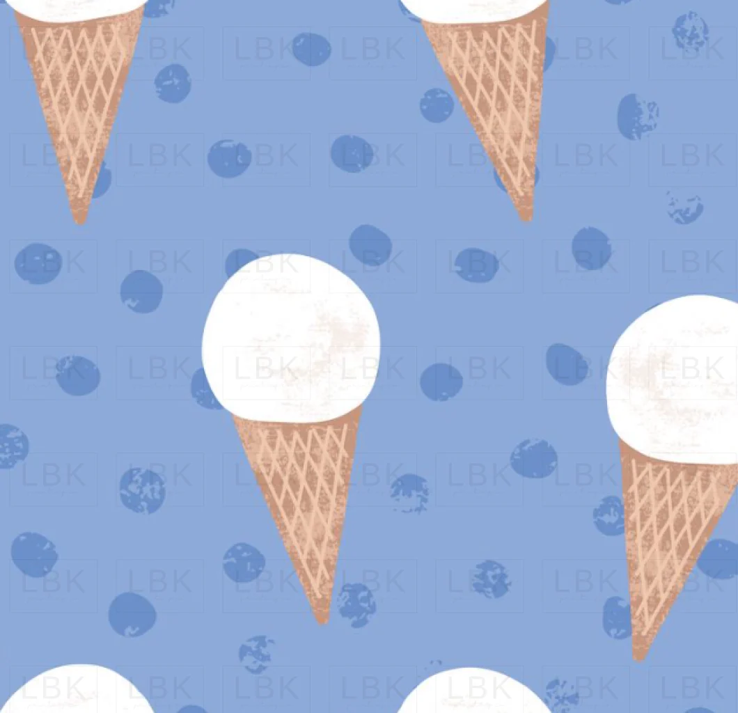 single scoop on blue dots