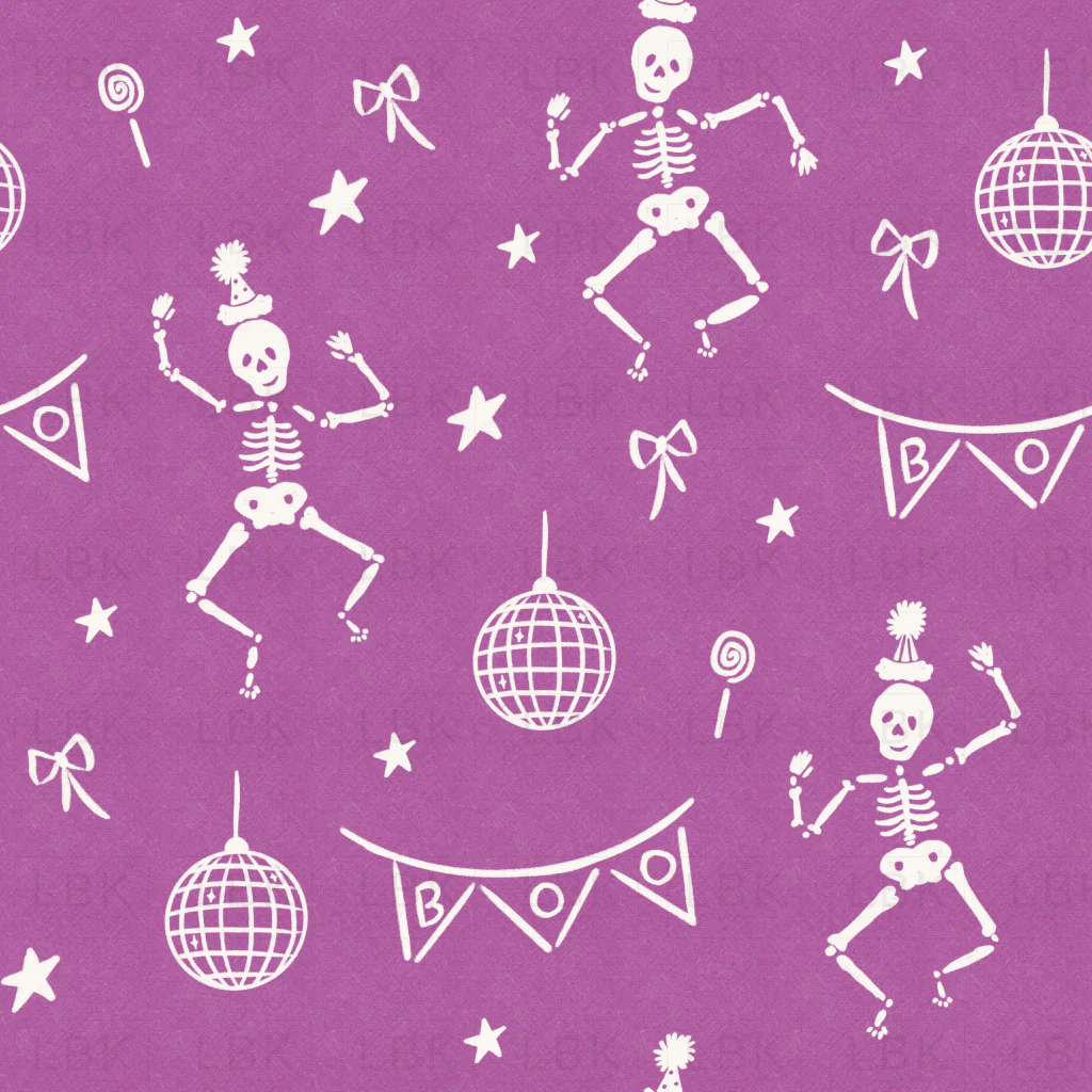 Skeleton Party Orchid Linen