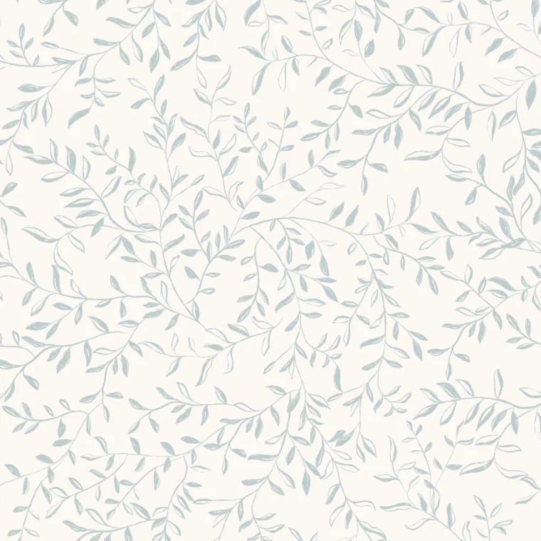 Sketch Toile Greenery in Vintage Blue