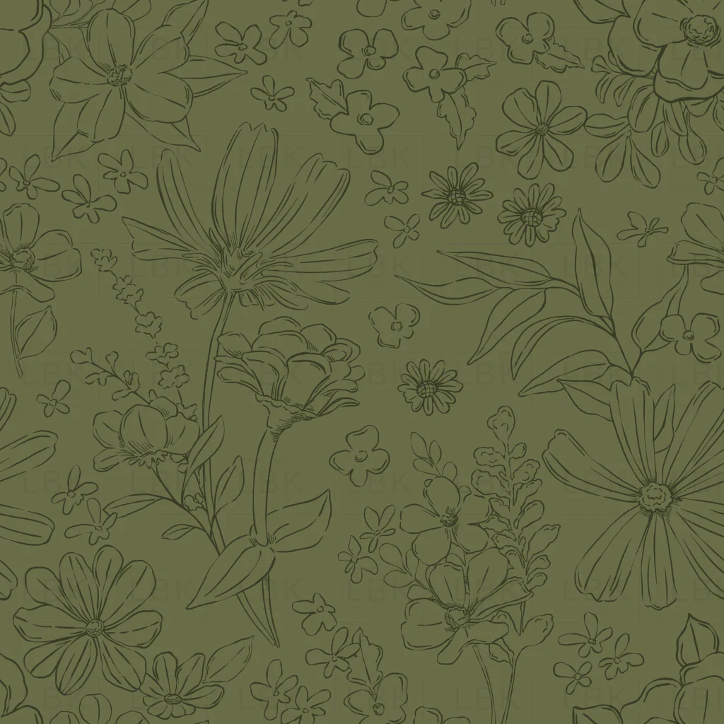Sketched Floral Green