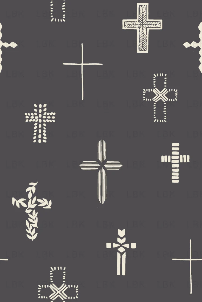 small Easter Cross in Gray Charcoal