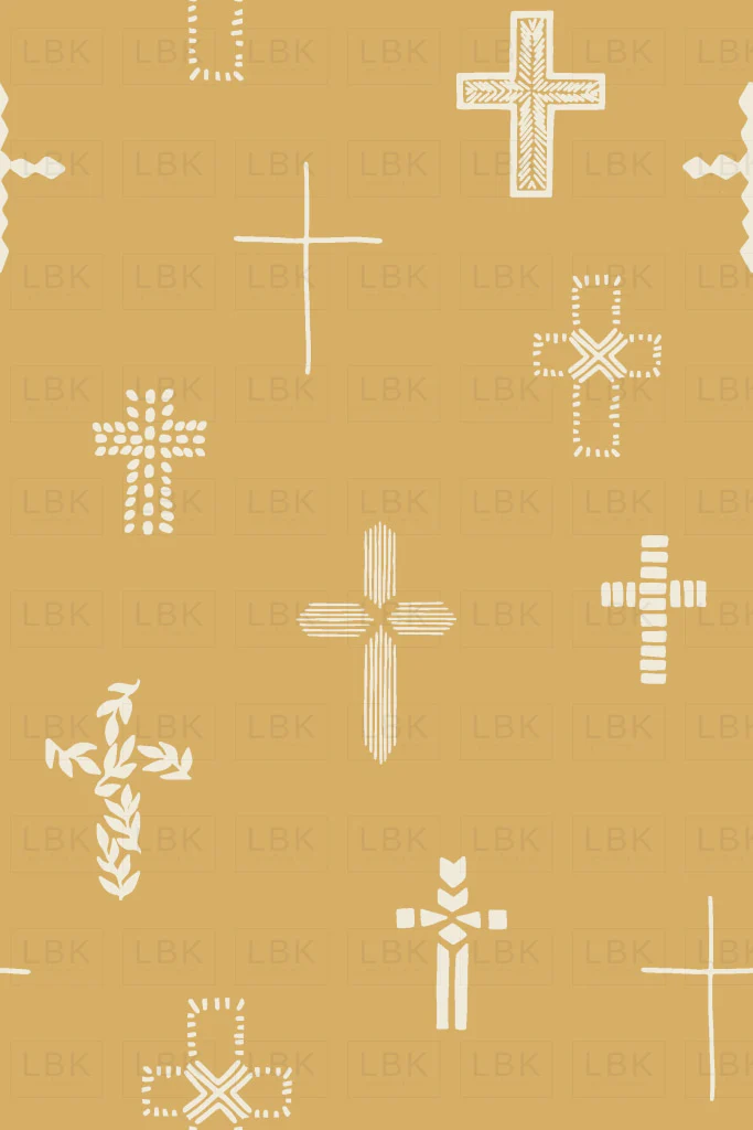 small Easter Cross on Honeybee Yelllow