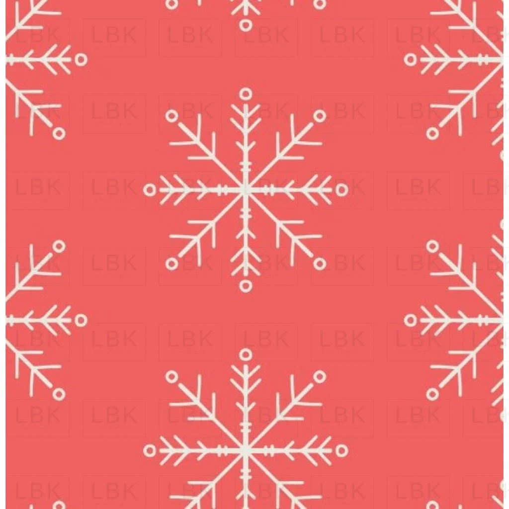 Snowflakes Cream on Red