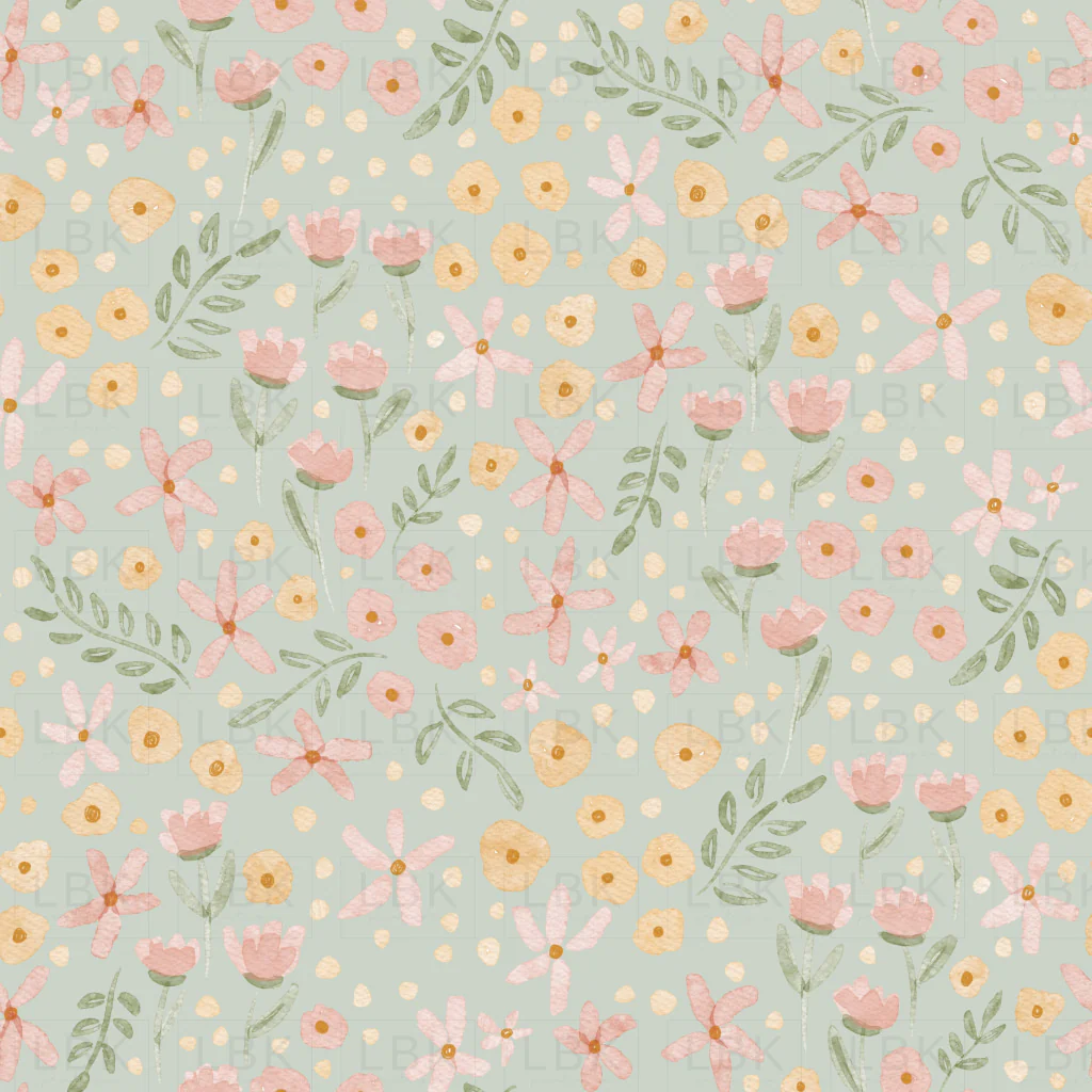 Spring Ditsy floral-Dusty teal