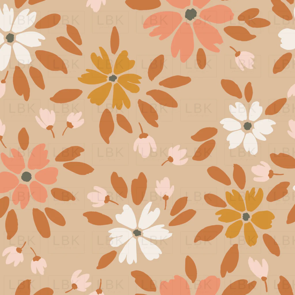 Spring Floral Honey Peach Golden Ochre Cream