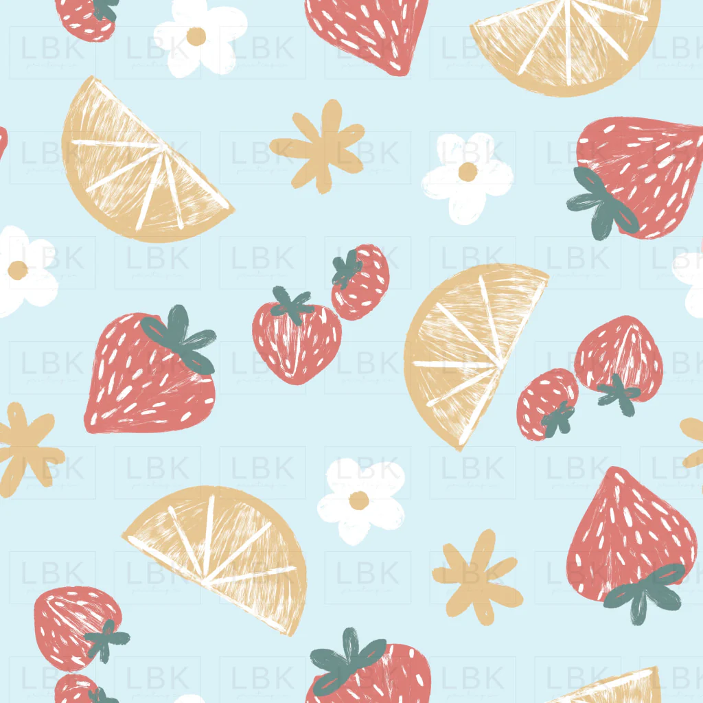 strawberries lemons blue