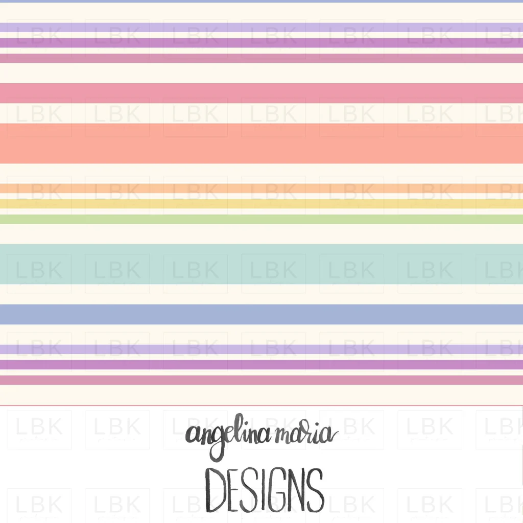 Stripe Orange and Mint on Cream