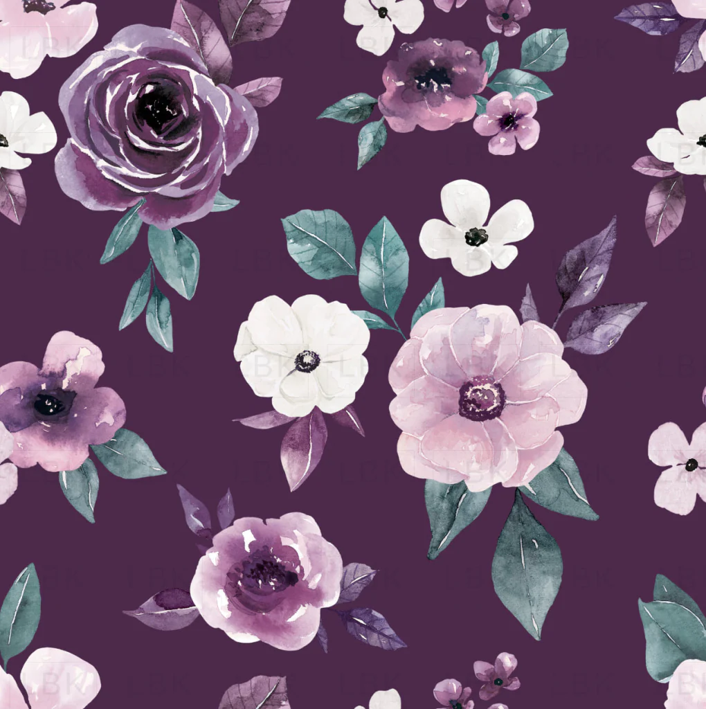Sugar Plum Christmas Floral Dark Purple
