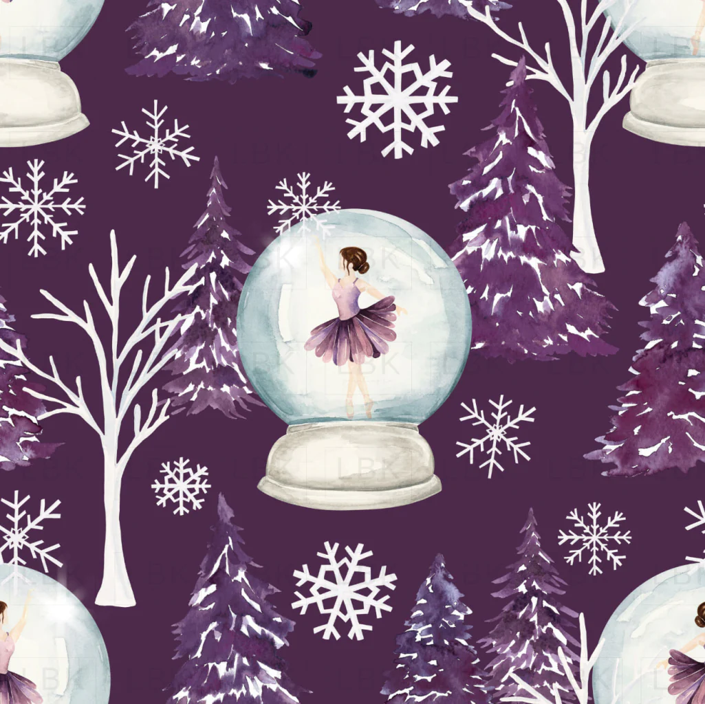 Sugar Plum Christmas Snow Globe Dark Purple