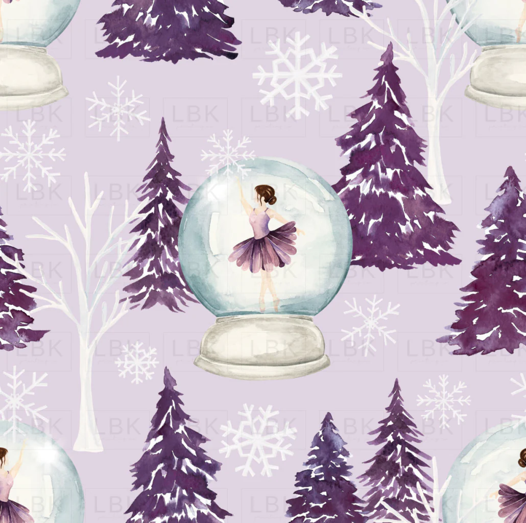 Sugar Plum Christmas Snow Globe Light Purple