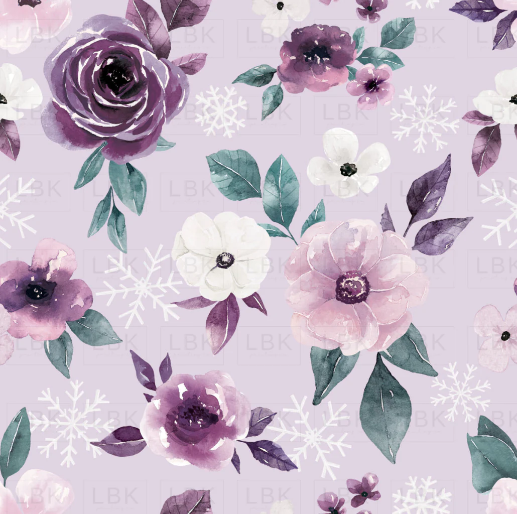 Sugar Plum Christmas Snowflake Floral Light Purple