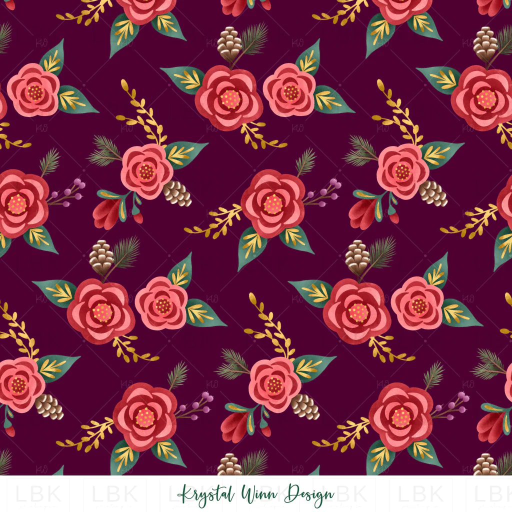 Sugar Plum Little Floral Dark Plum