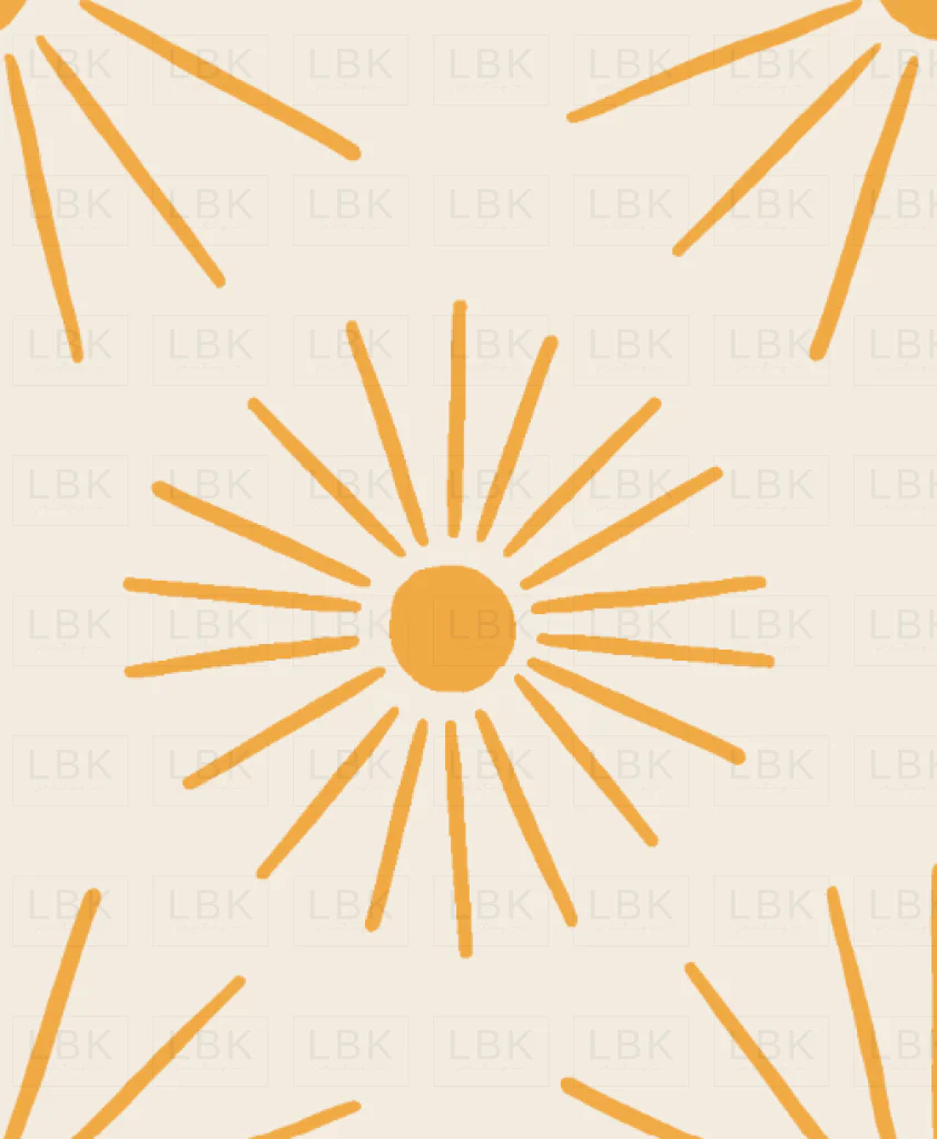 Sunburst Sunshine Yellow on Whitewash