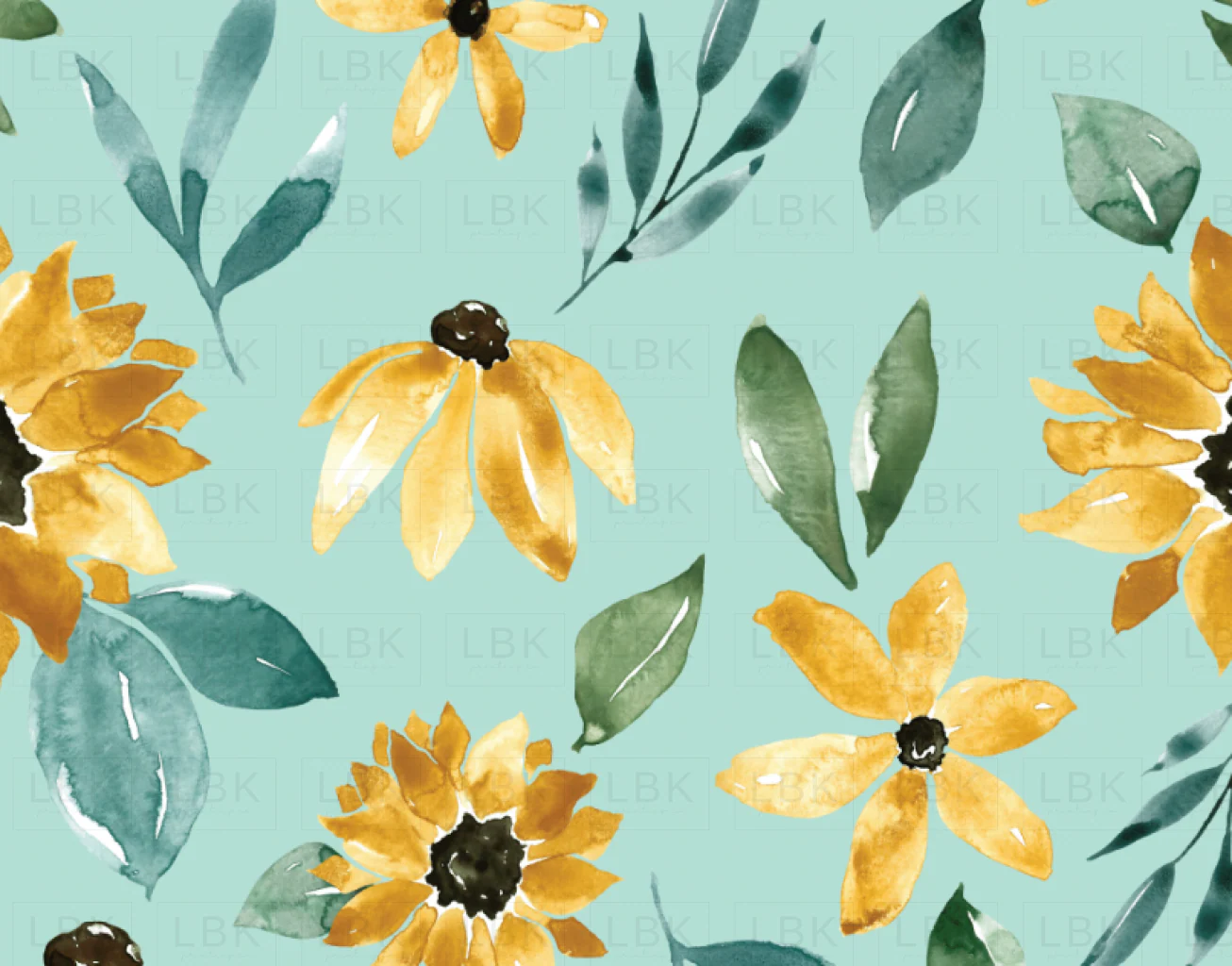SunflowerFloral_Blue