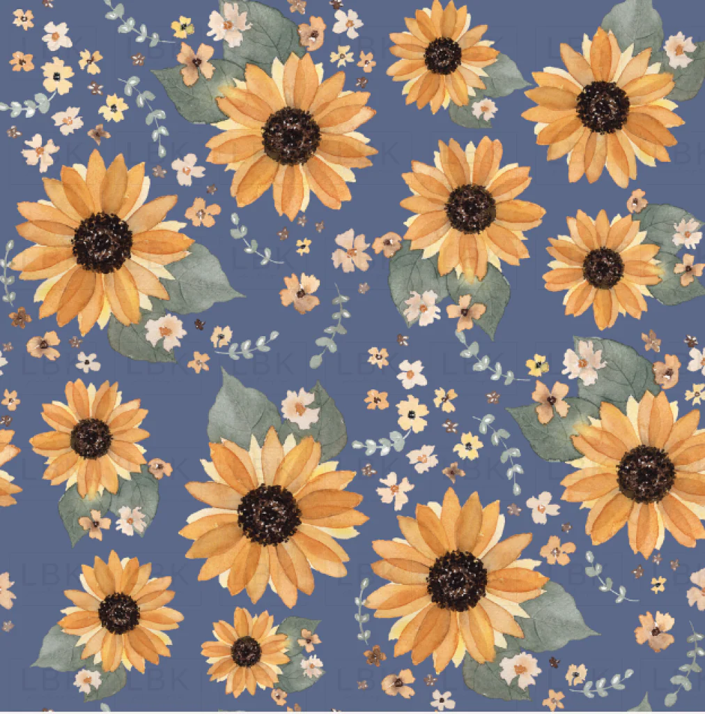 sunflowers muted light navy